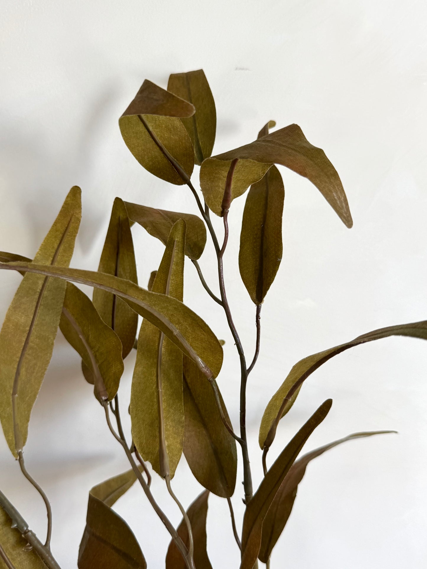 Faux Olive Brown Eucalyptus Spray