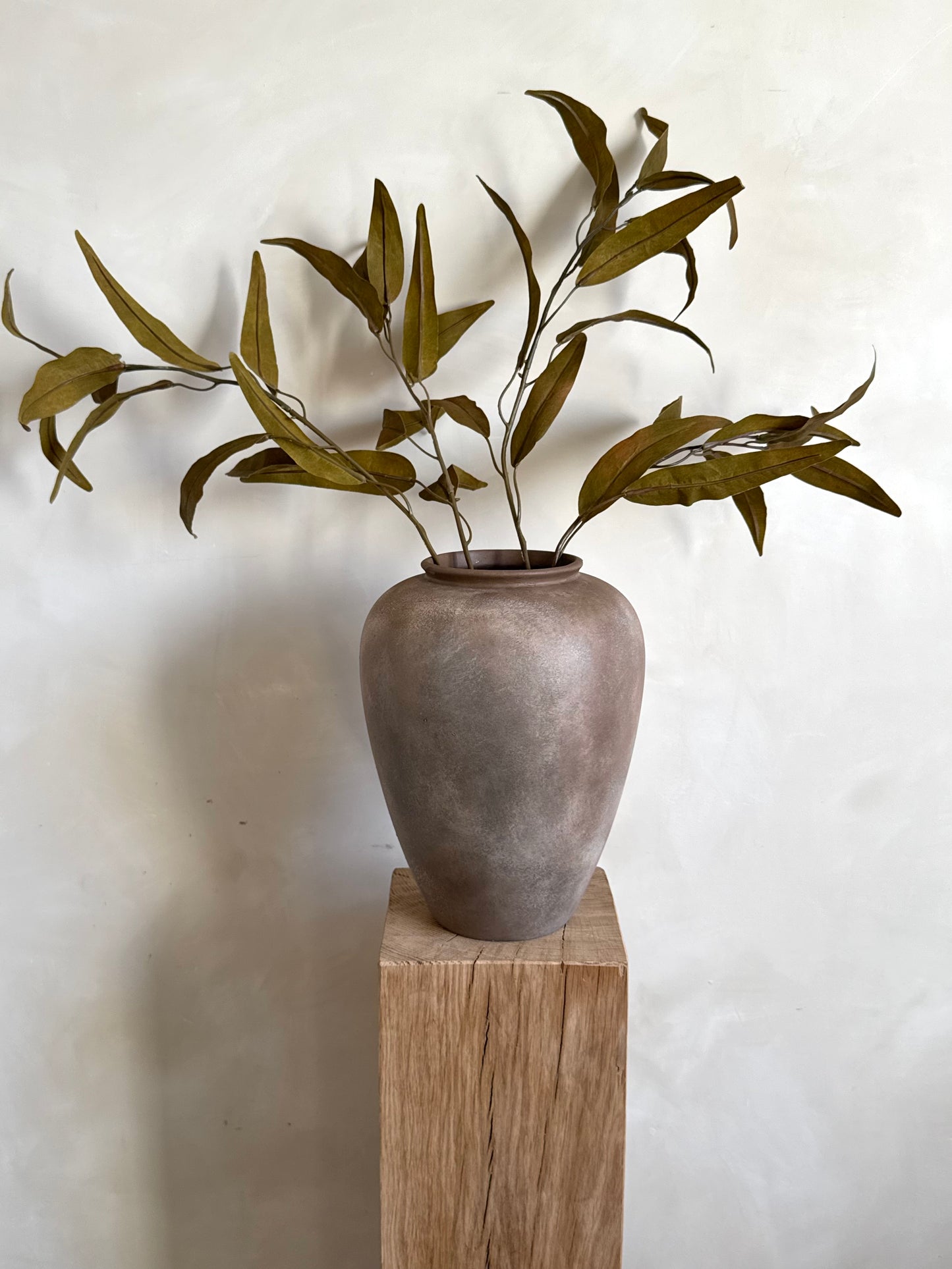 Faux Olive Brown Eucalyptus Spray