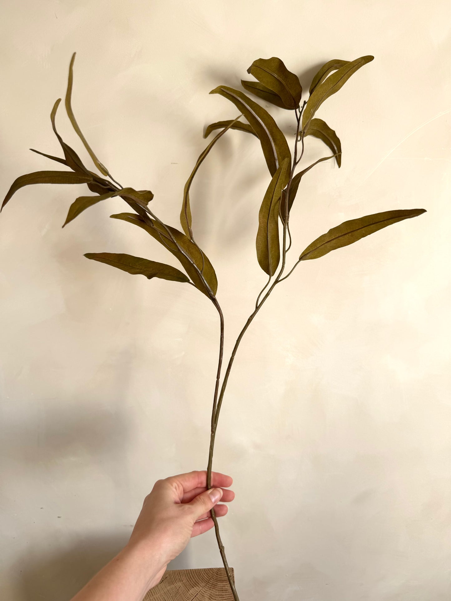 Faux Olive Brown Eucalyptus Spray