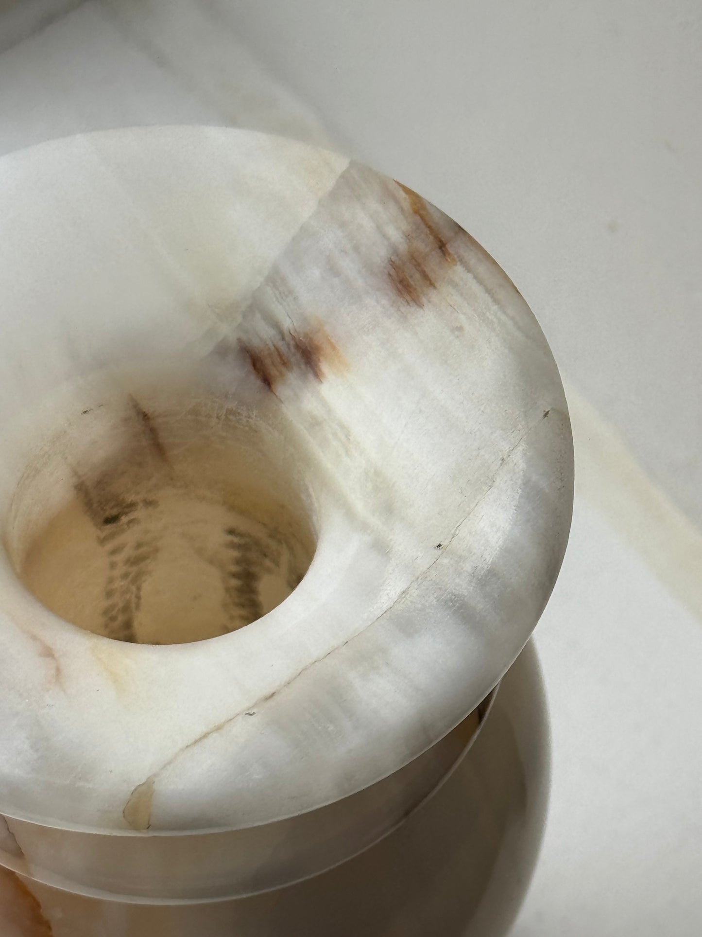Large Vintage Onyx Candle Holder