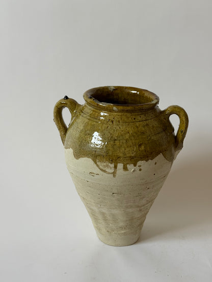 Large Moroccan Olive Glaze Vessel