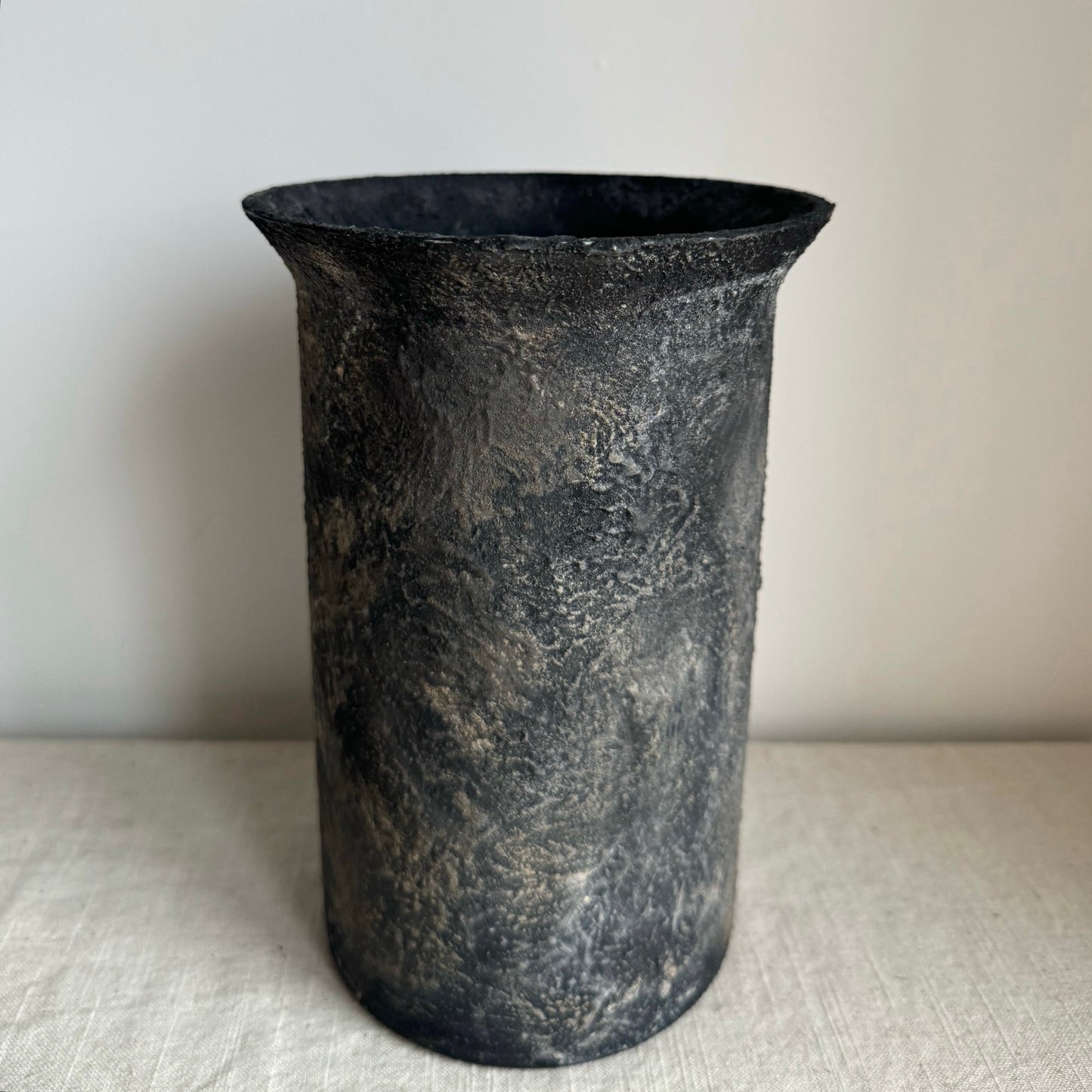 STORM  |  heavy texture black/brown square shaped vase