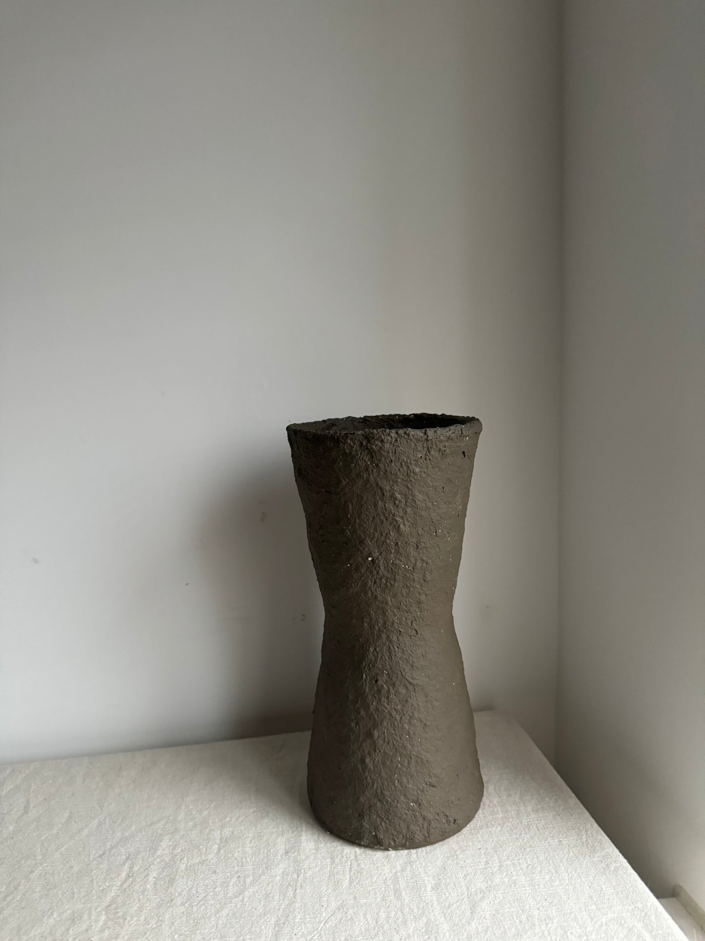 EARTH  |   earthy brown geometric papier mache vase