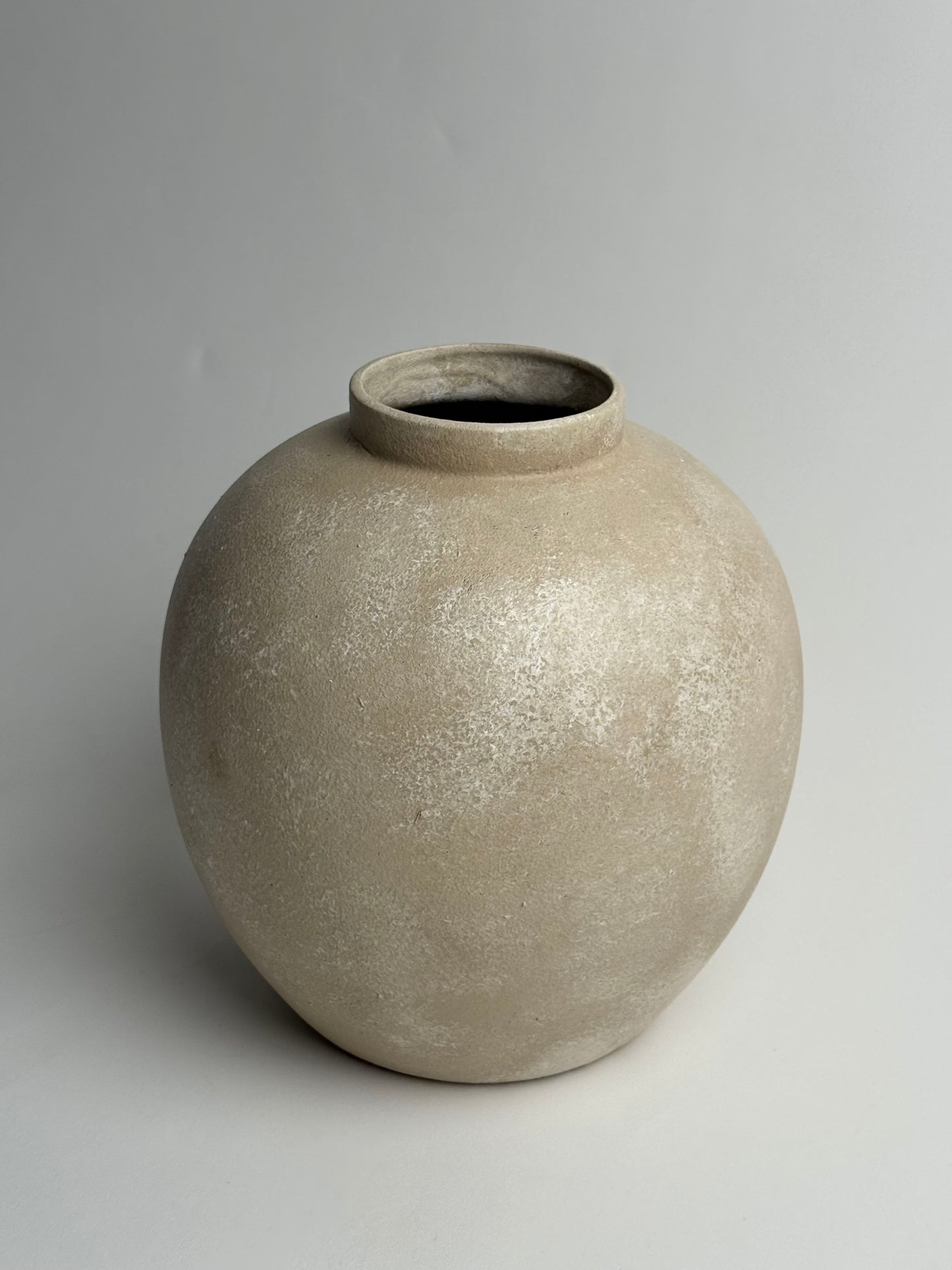 Up-Cycled | Large Rounded Beige Patina Vase