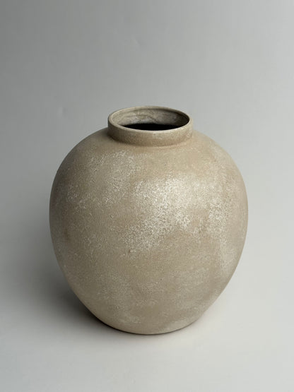 Up-Cycled | Large Rounded Beige Patina Vase