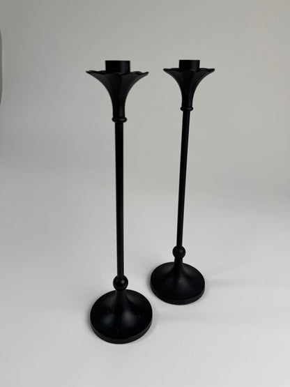 Pair of Cast Iron Candlesticks