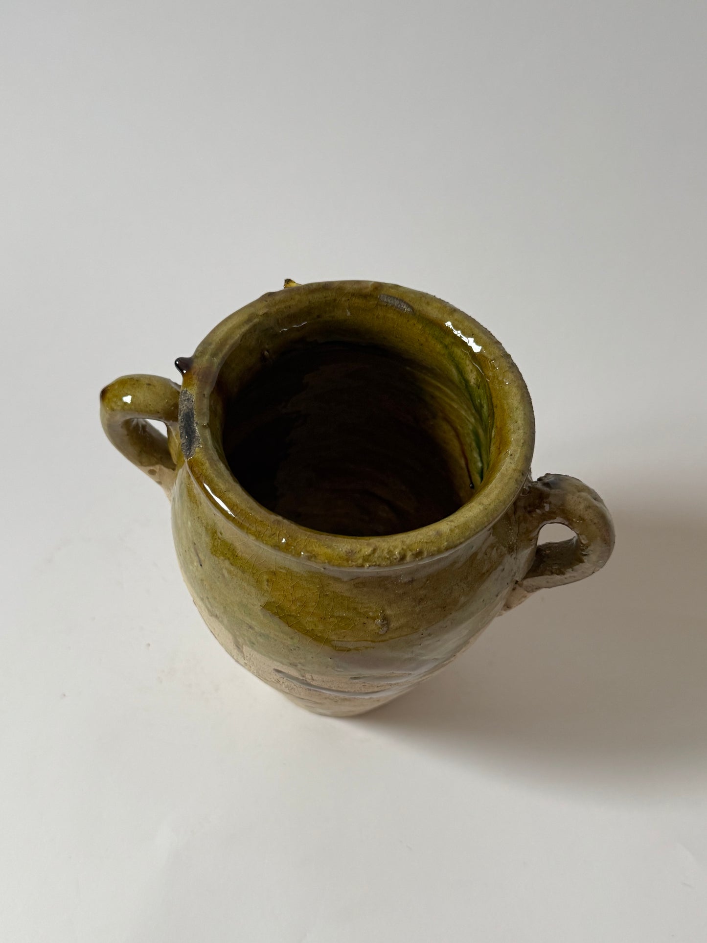 Olive Half Glaze Moroccan Vessel