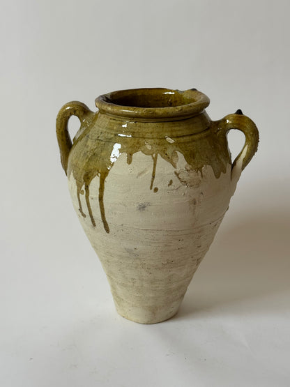 Large Moroccan Olive Glaze Vessel