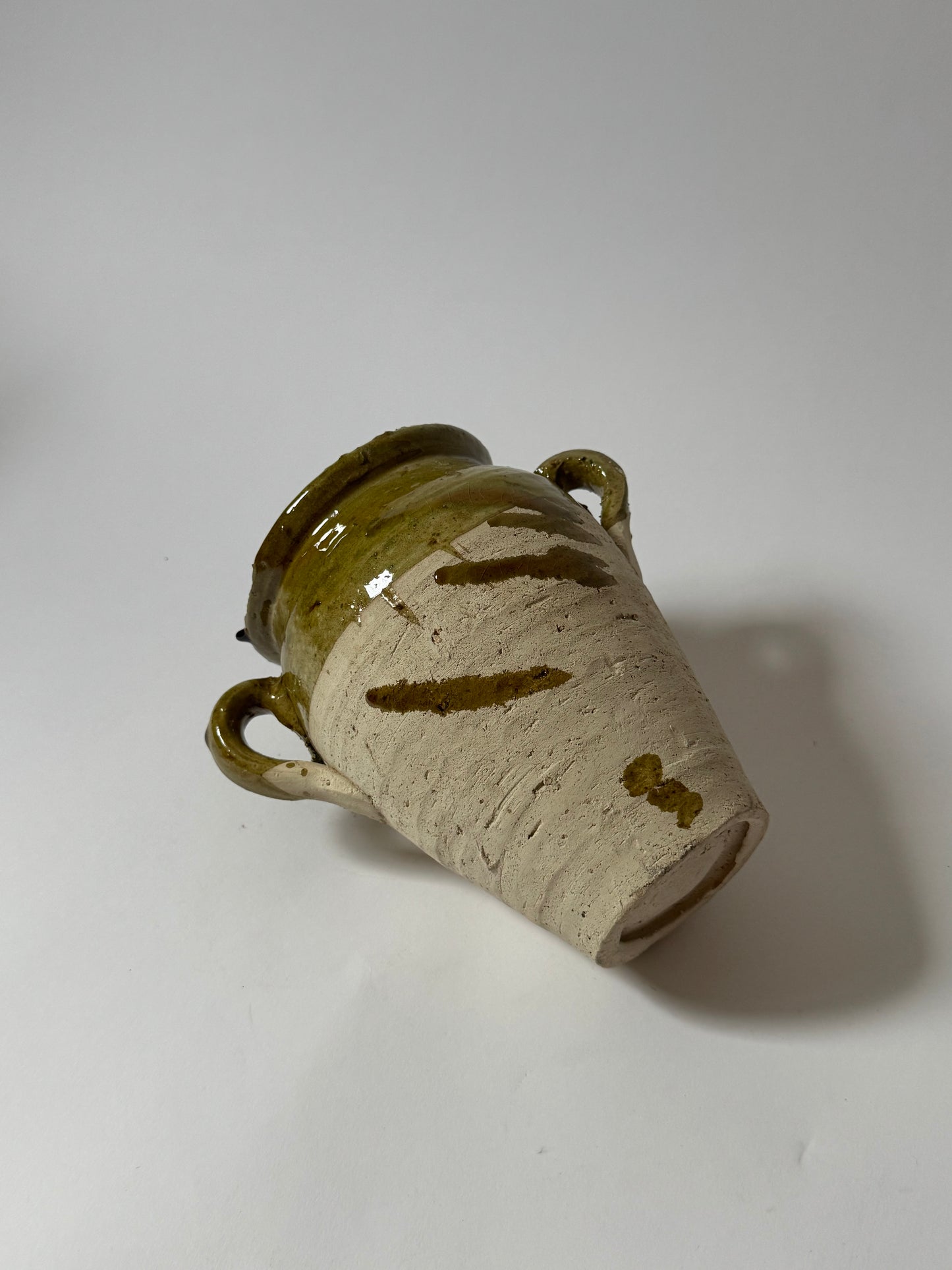 Olive Half Glaze Moroccan Vessel