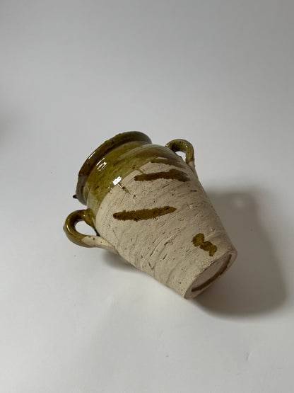 Olive Half Glaze Moroccan Vessel
