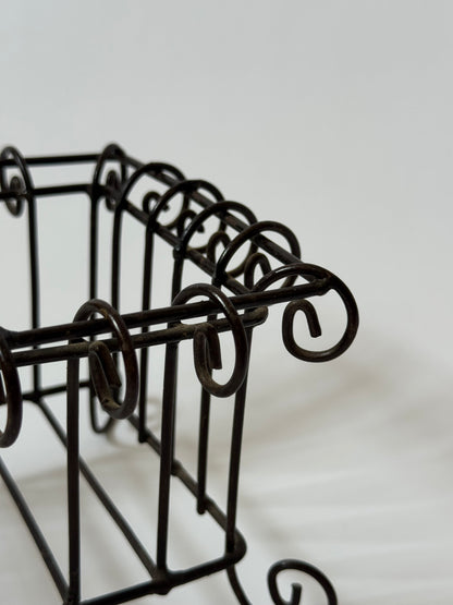 Vintage Wrought Iron Footed Basket