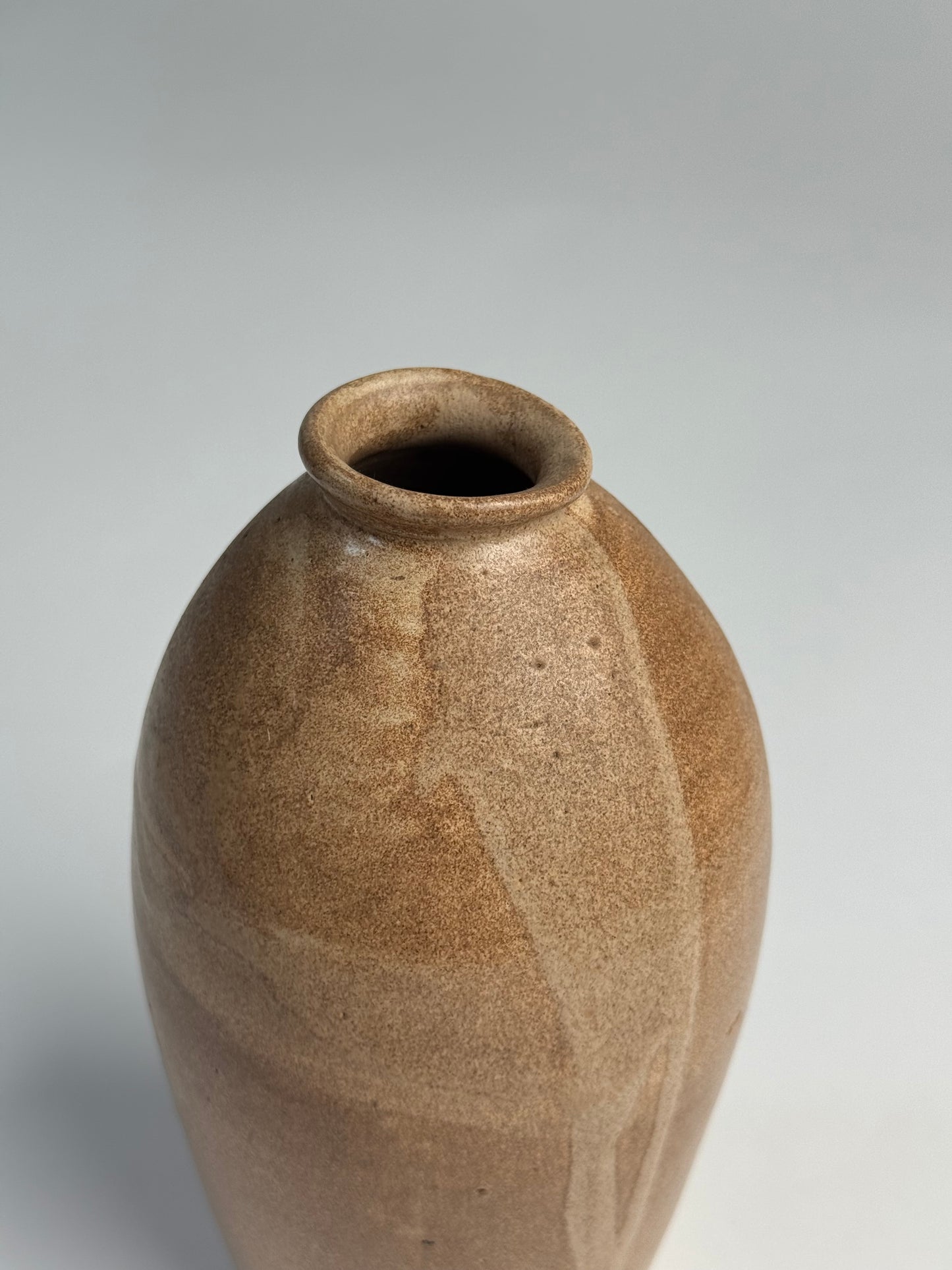 Light brown vintage glazed vase