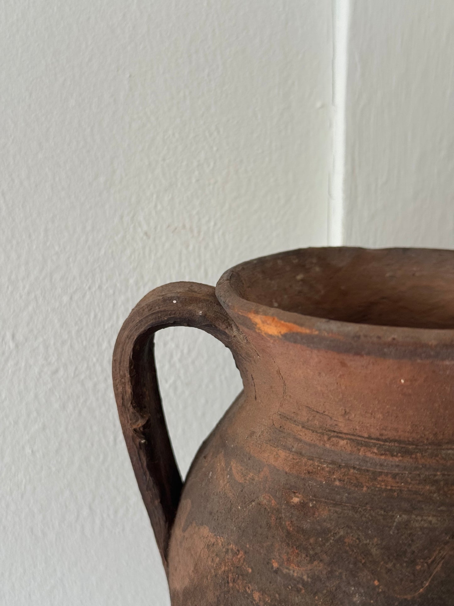 Vintage earthy pattern terracotta jug