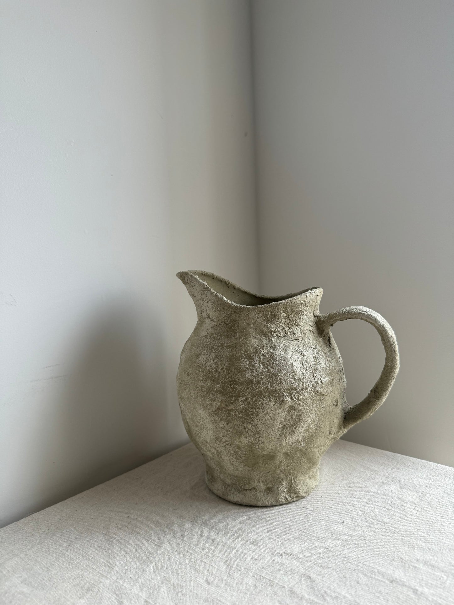 CLOUD  |   light beige stone effect textured jug style vase