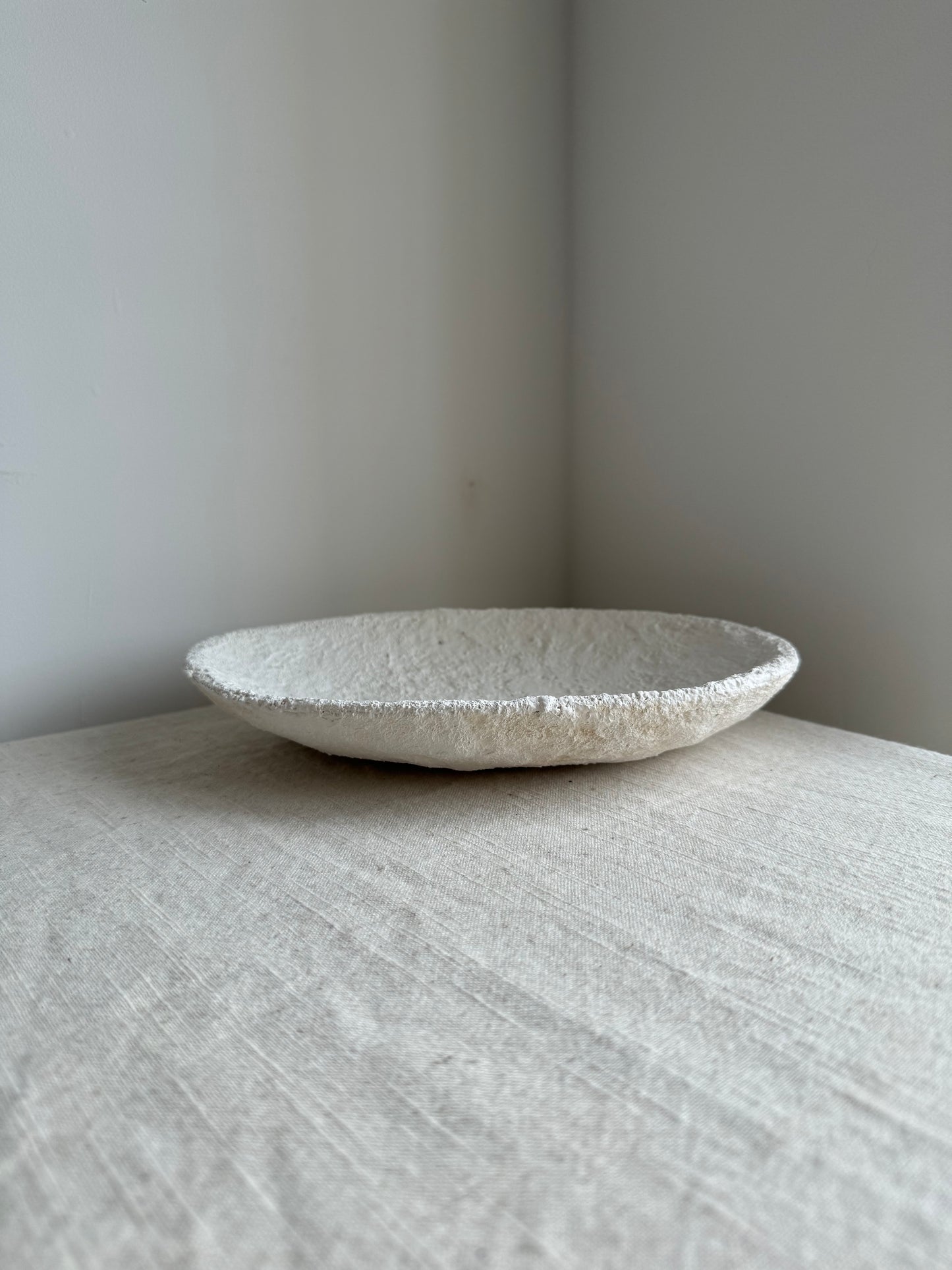 CLOUD  |  white papier mache low decorative bowl