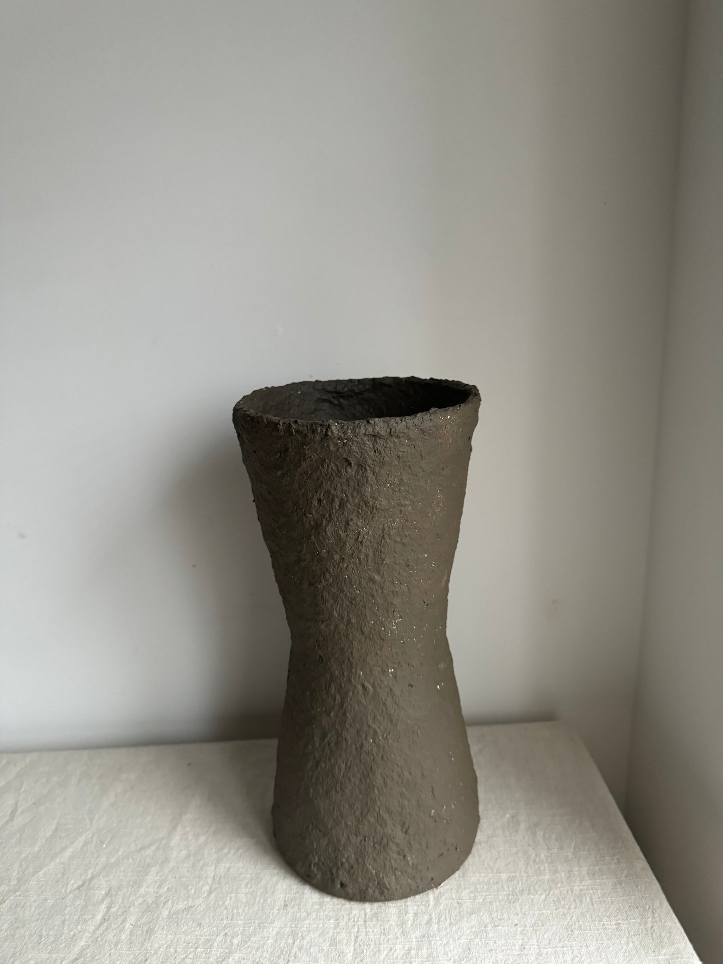 EARTH  |   earthy brown geometric papier mache vase