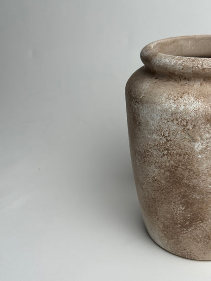 Up-Cycled | Warm Beige Stone-Effect Vase