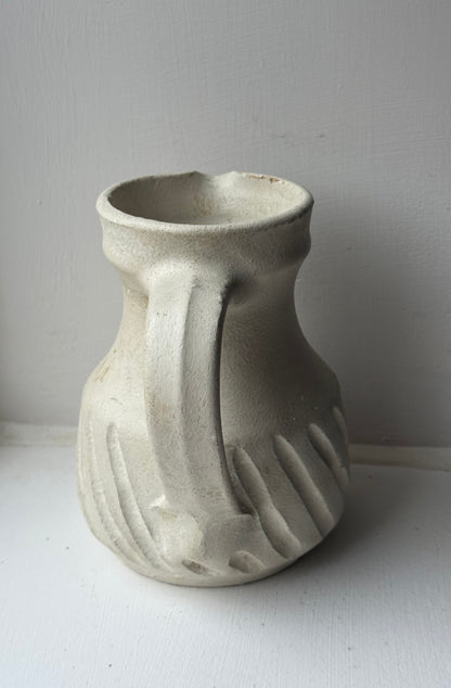 Up-Cycled | Line Detail Cream Rustic Jug