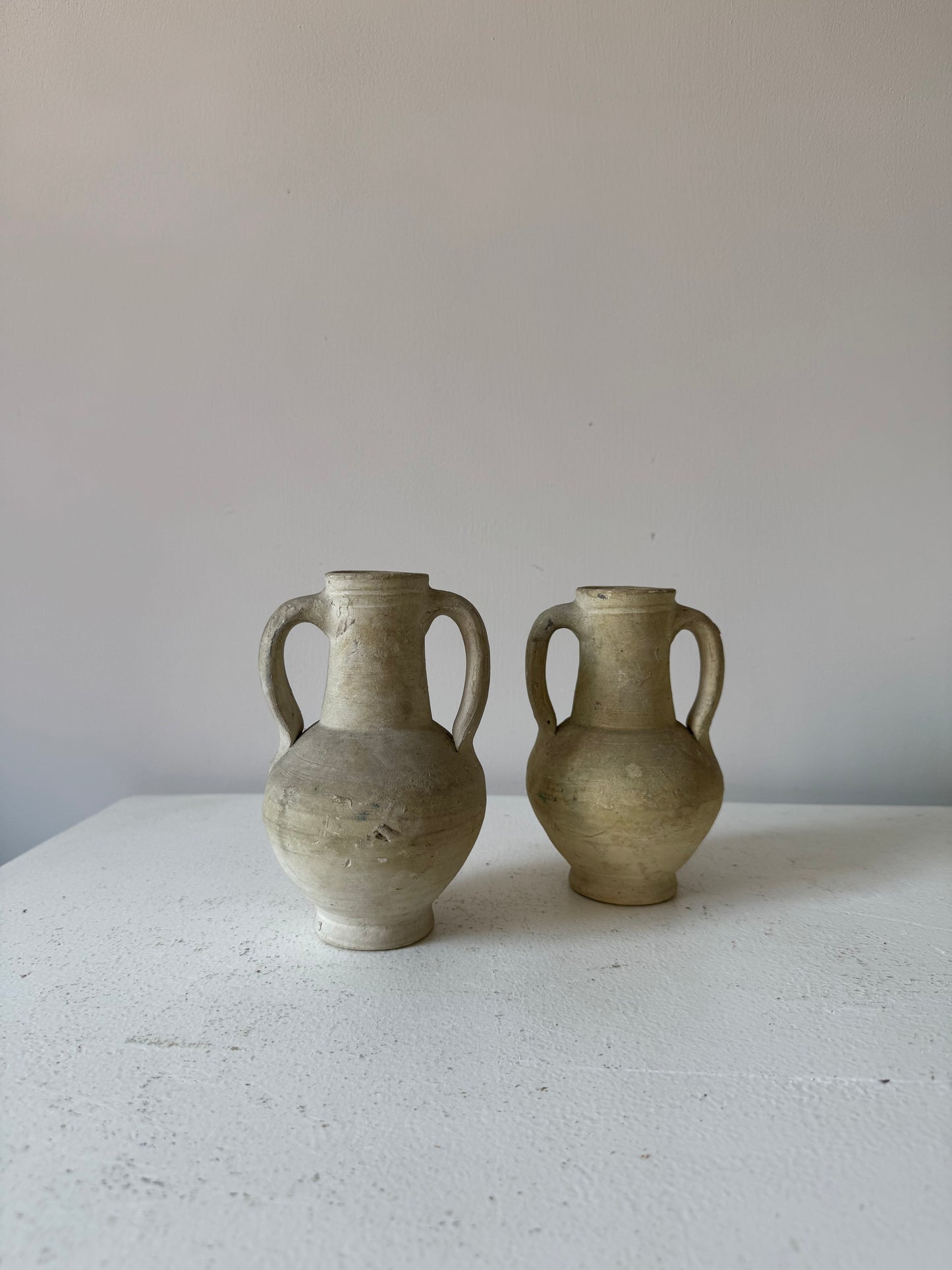 Double handled stoneware amphoras