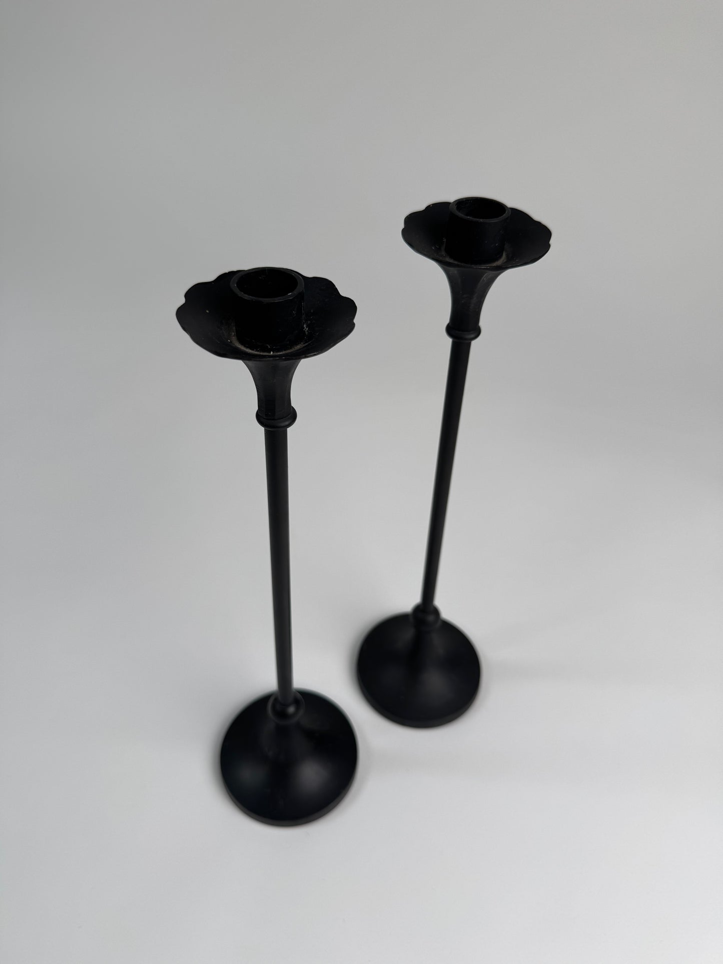 Pair of Cast Iron Candlesticks