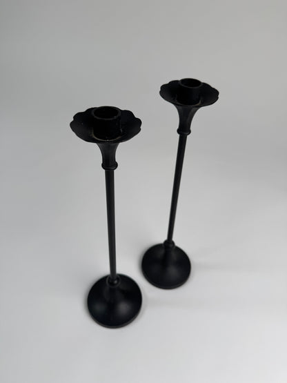 Pair of Cast Iron Candlesticks