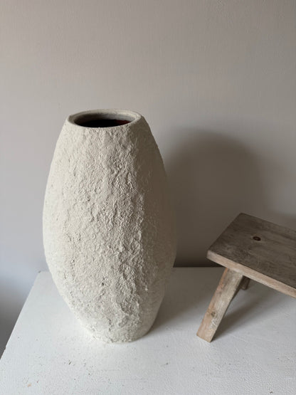 CLOUD  |  textured off-white/light beige large tapered vase