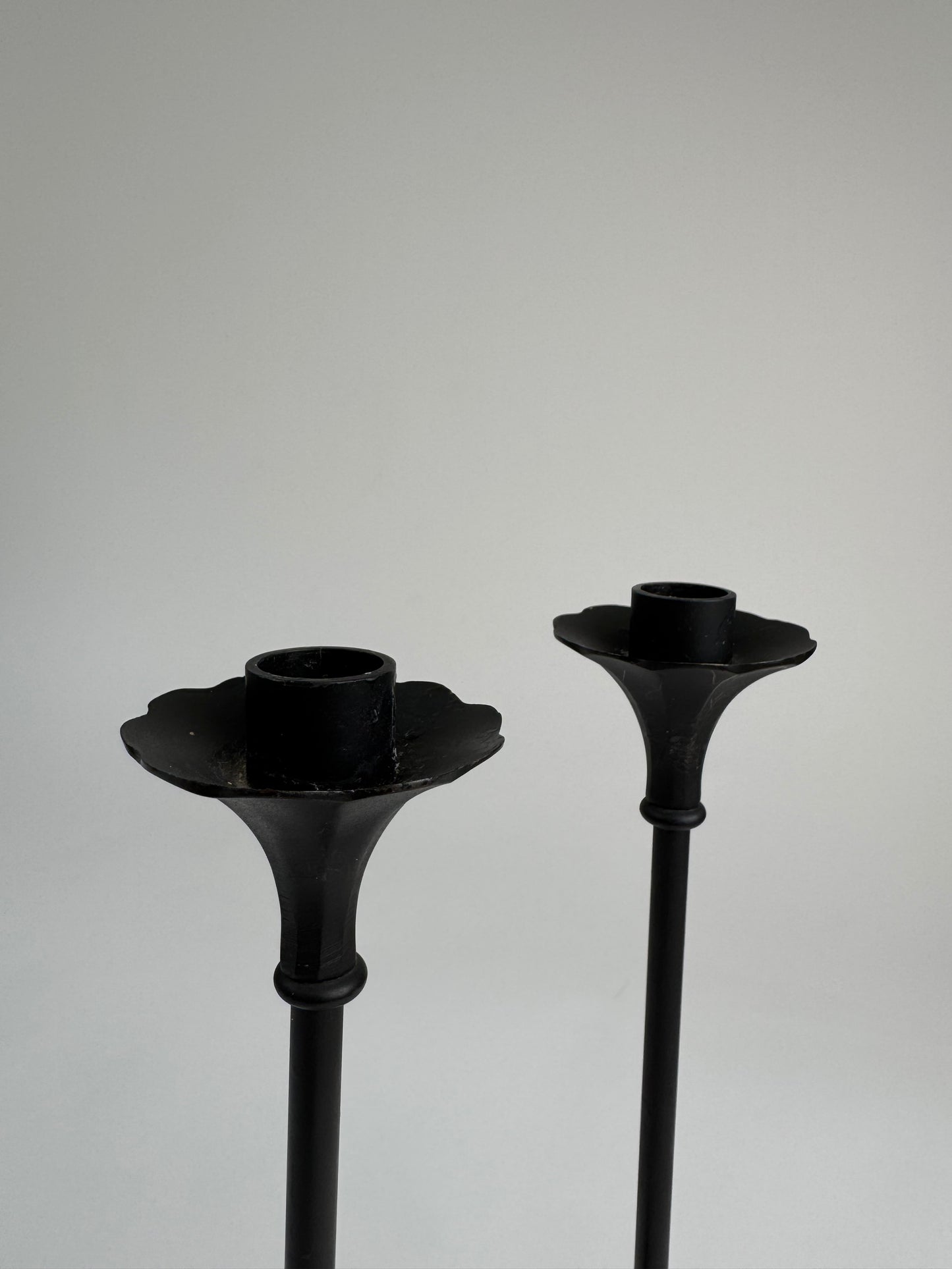 Pair of Cast Iron Candlesticks