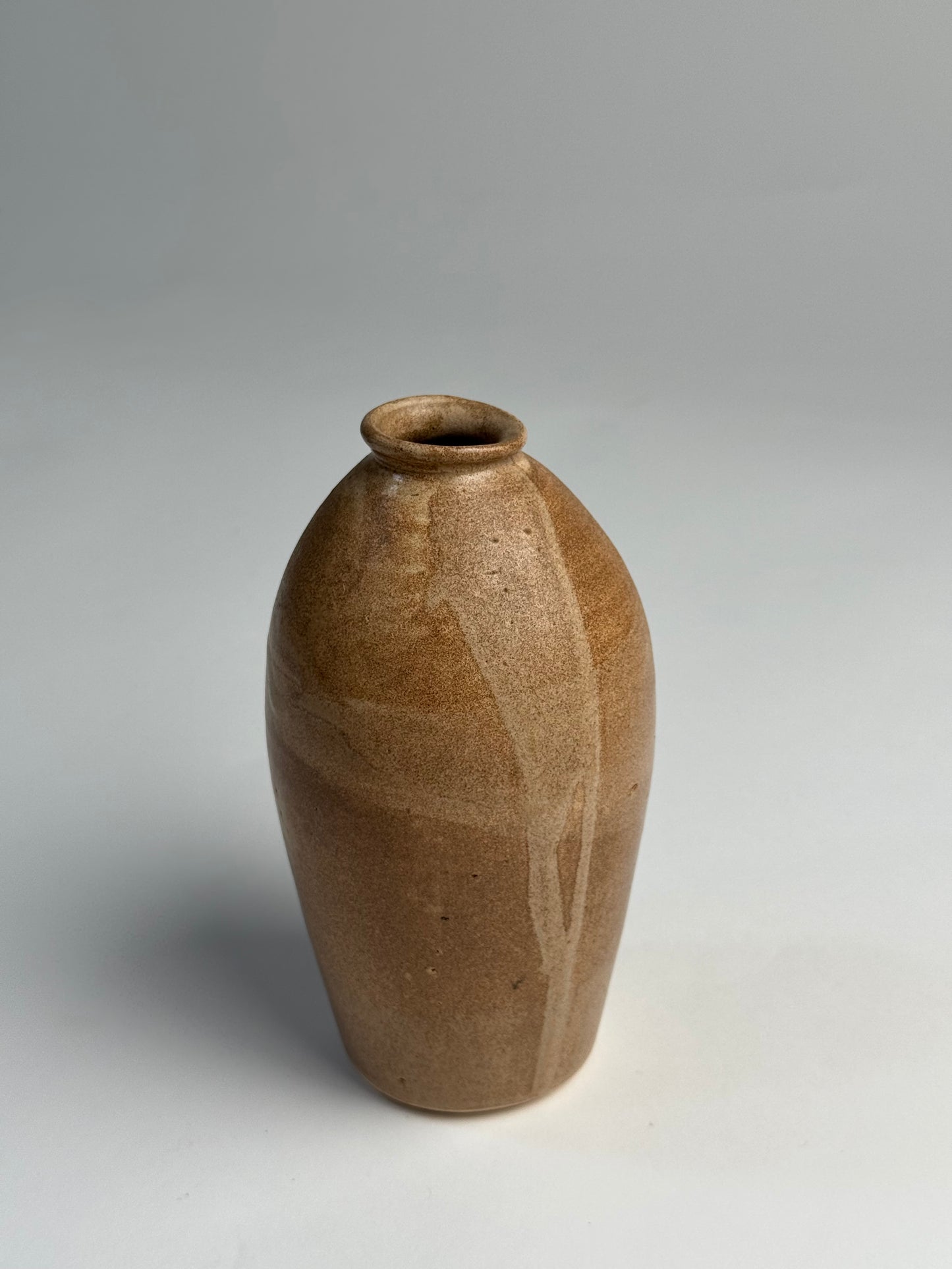 Light brown vintage glazed vase