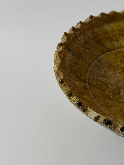 Mustard Glaze Scalloped Moroccan Bowl