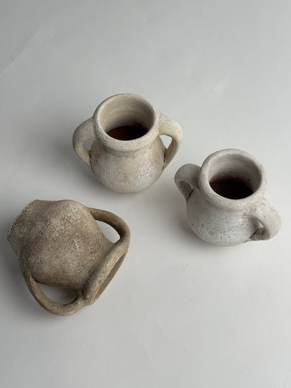 Up-Cycled | Small Twin Handle Off-White Pot