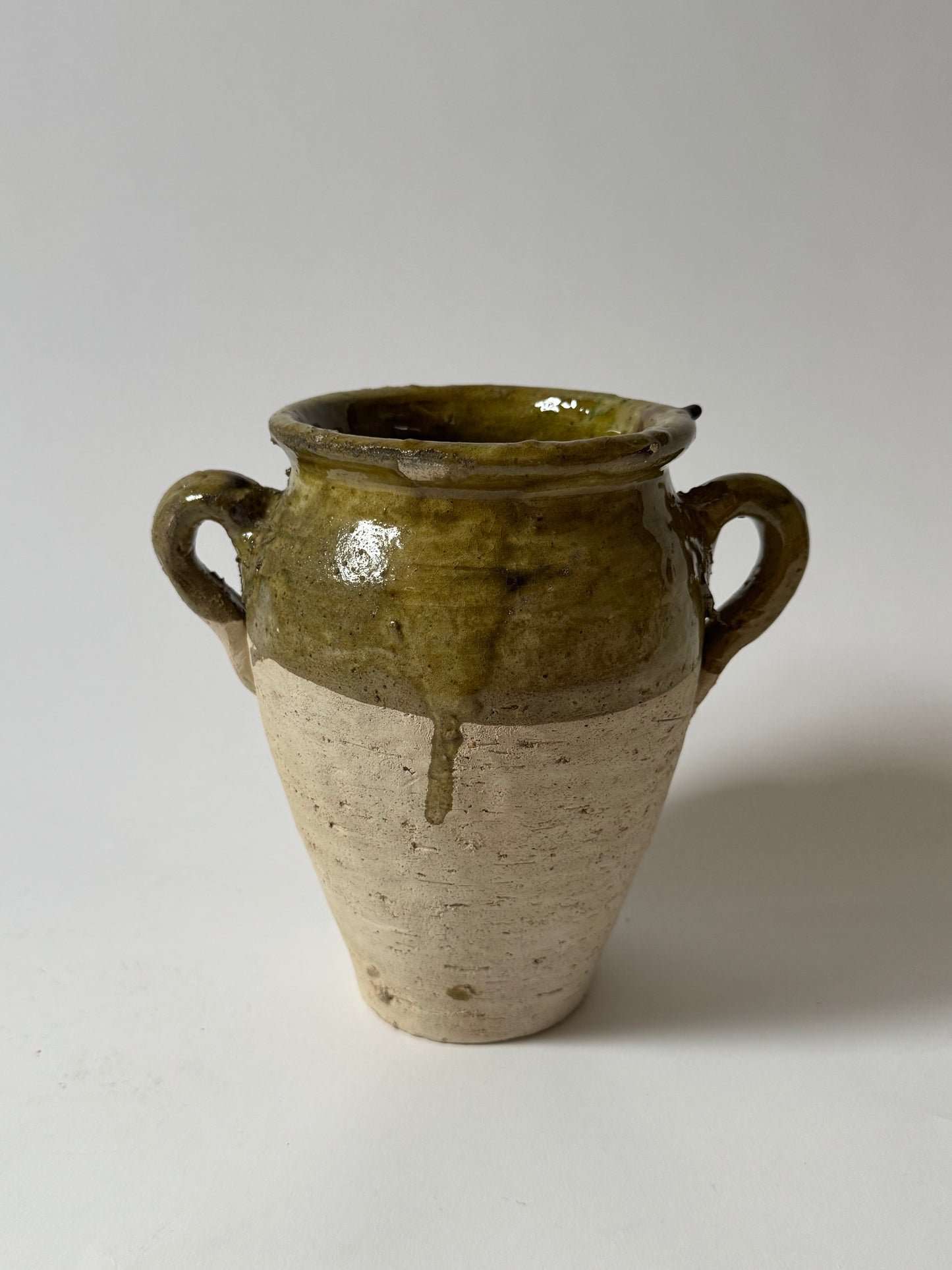 Olive Half Glaze Moroccan Vessel