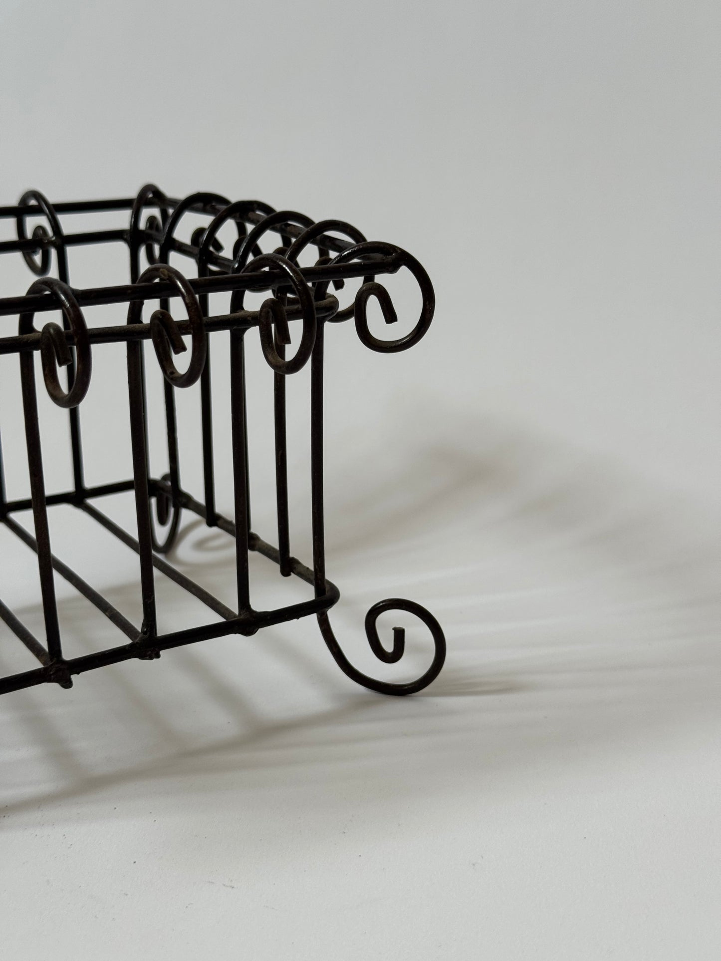 Vintage Wrought Iron Footed Basket