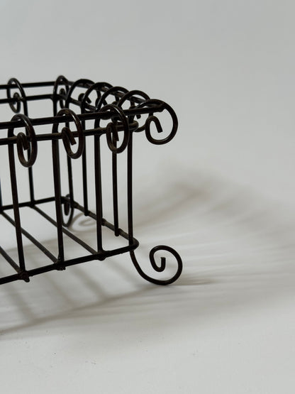 Vintage Wrought Iron Footed Basket