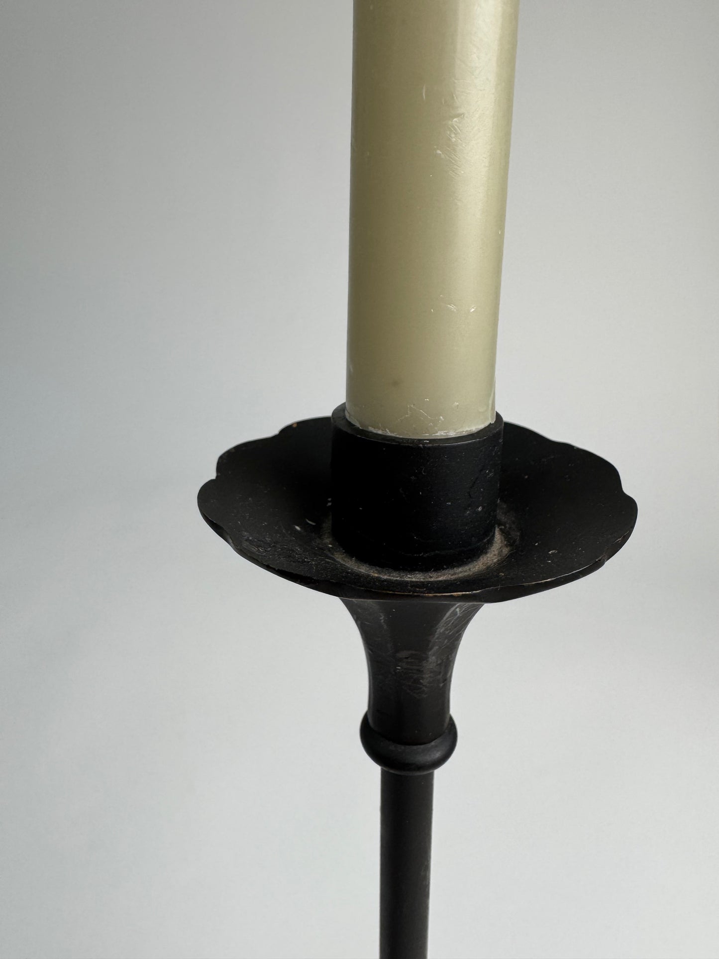 Pair of Cast Iron Candlesticks