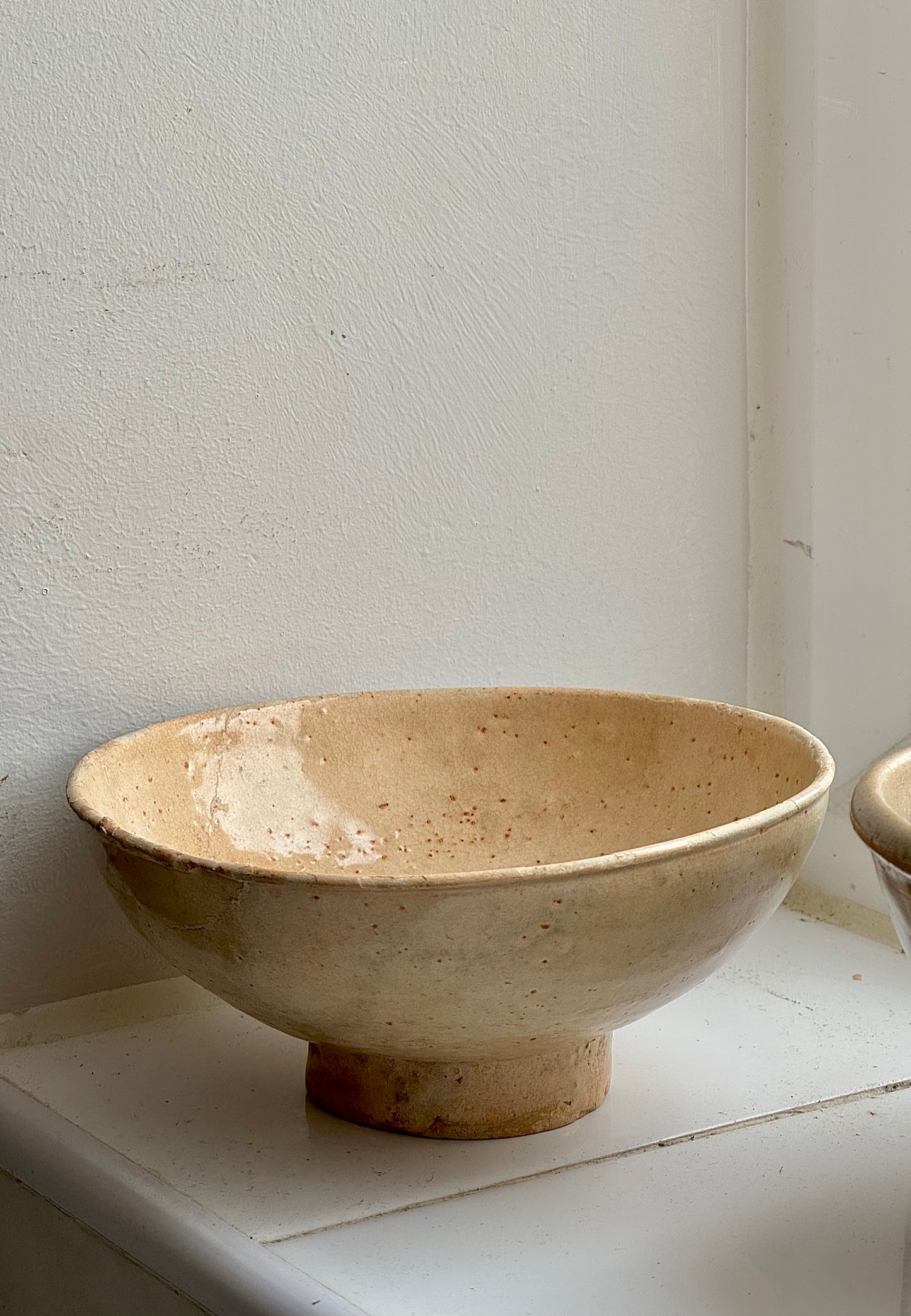 Apricot Beige Vintage Japanese Tea Bowl