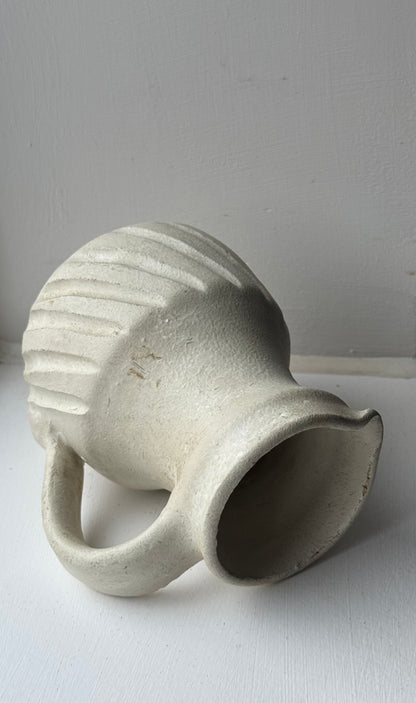 Up-Cycled | Line Detail Cream Rustic Jug