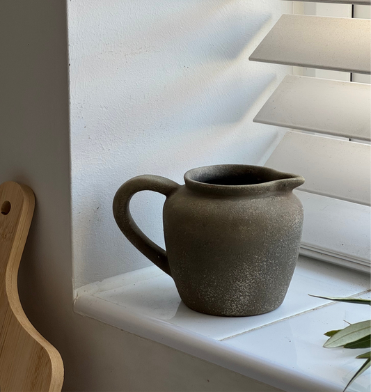 Up-cycled  |  warm earthy brown small decorative jug