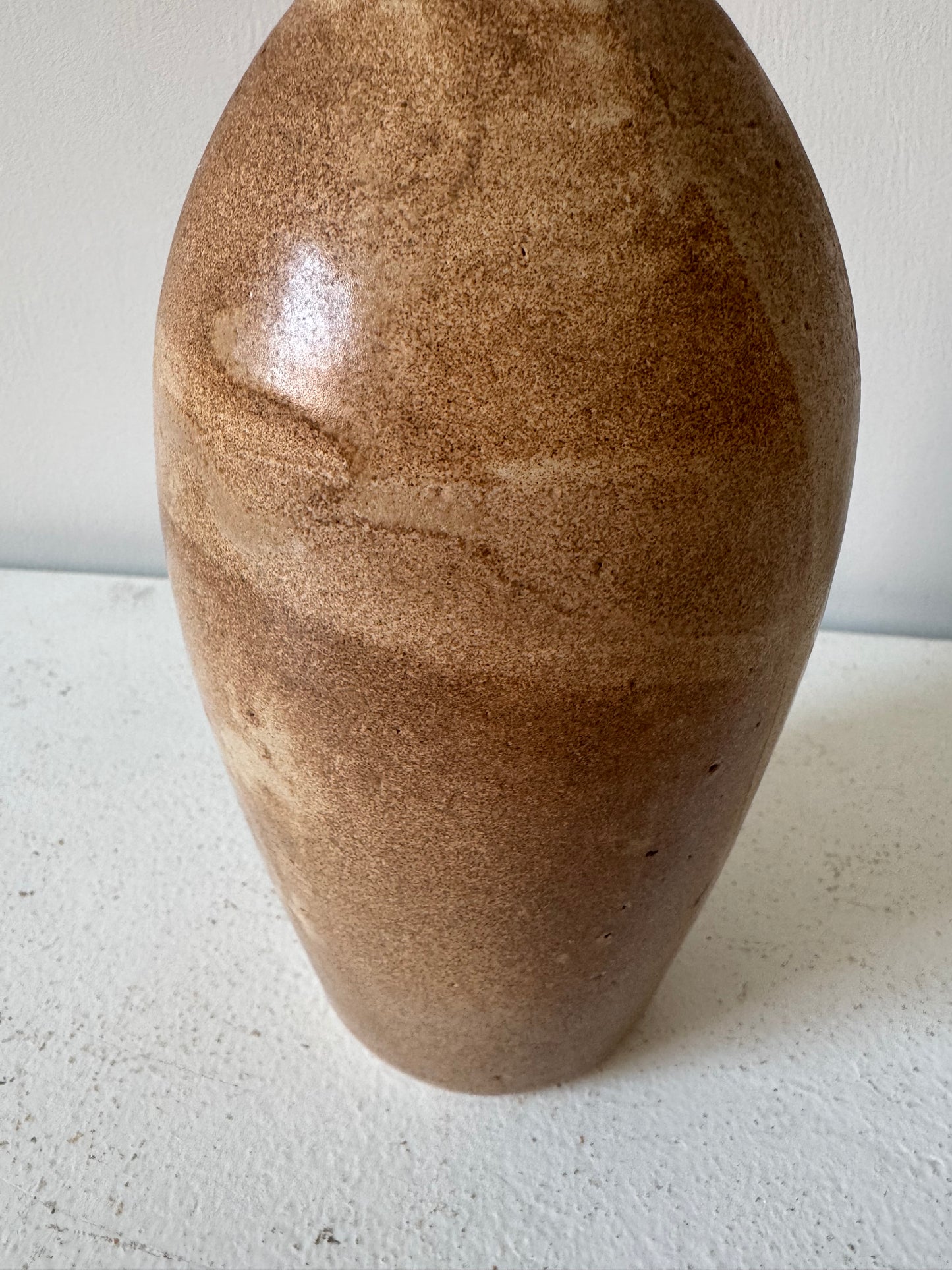 Light brown vintage glazed vase