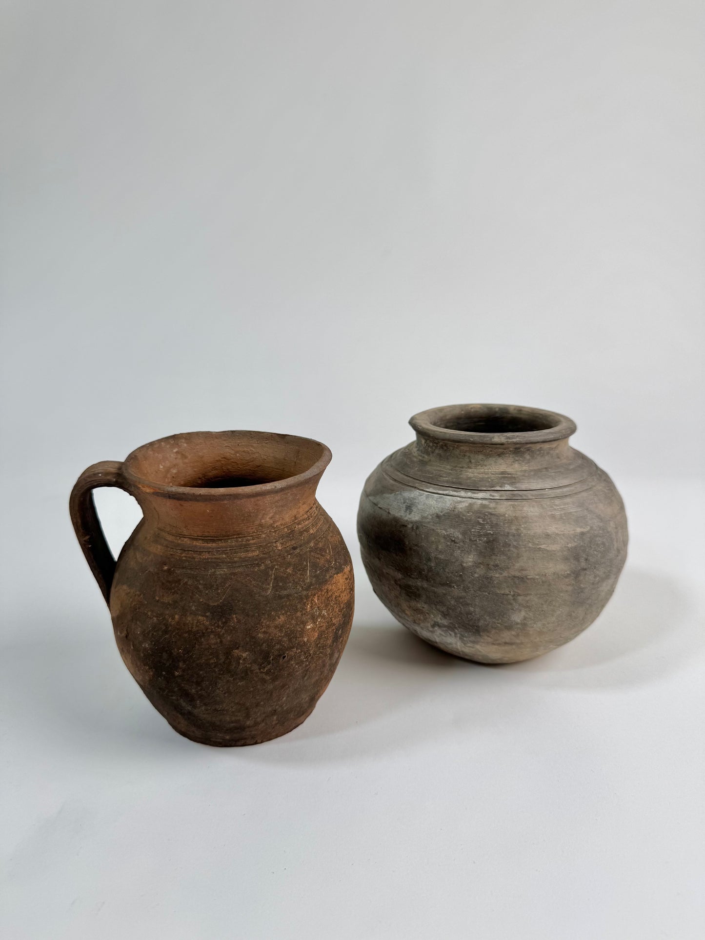 Vintage earthy pattern terracotta jug