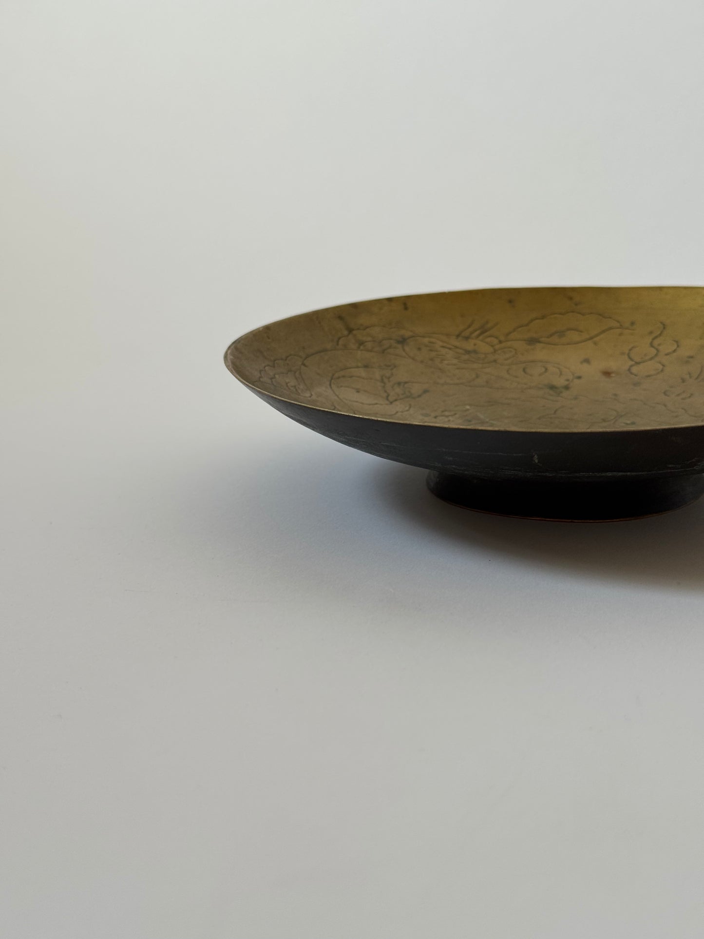 Low Pedestal Brass Dish