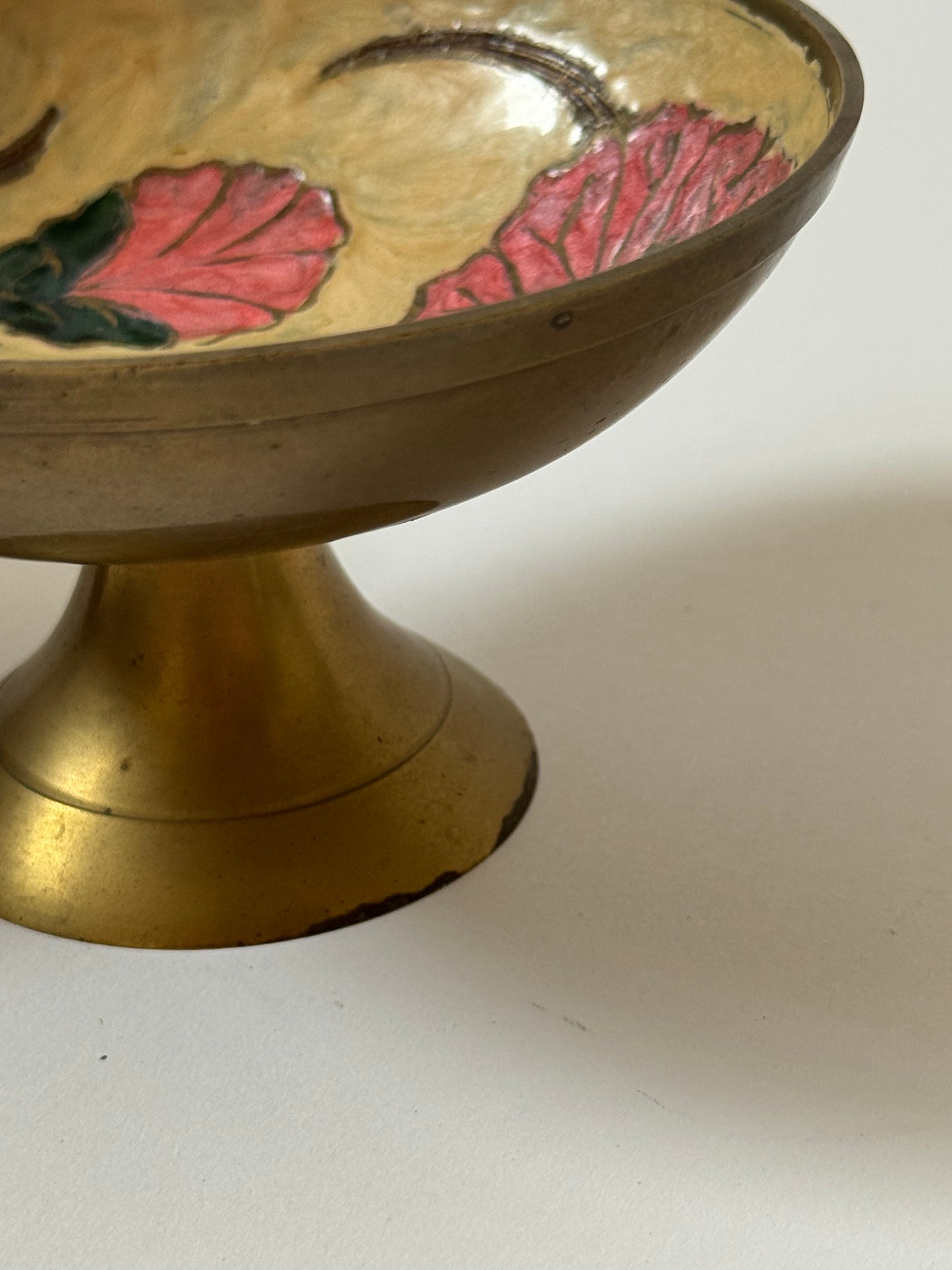 Floral Brass Pedestal Bowls