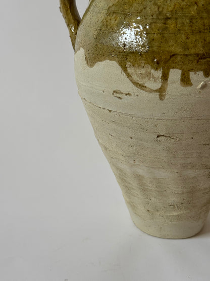 Large Moroccan Olive Glaze Vessel