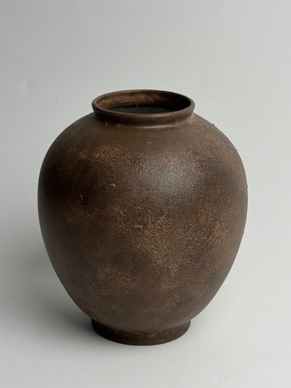 Up-Cycled | Deep Earthy Brown Rounded Vase