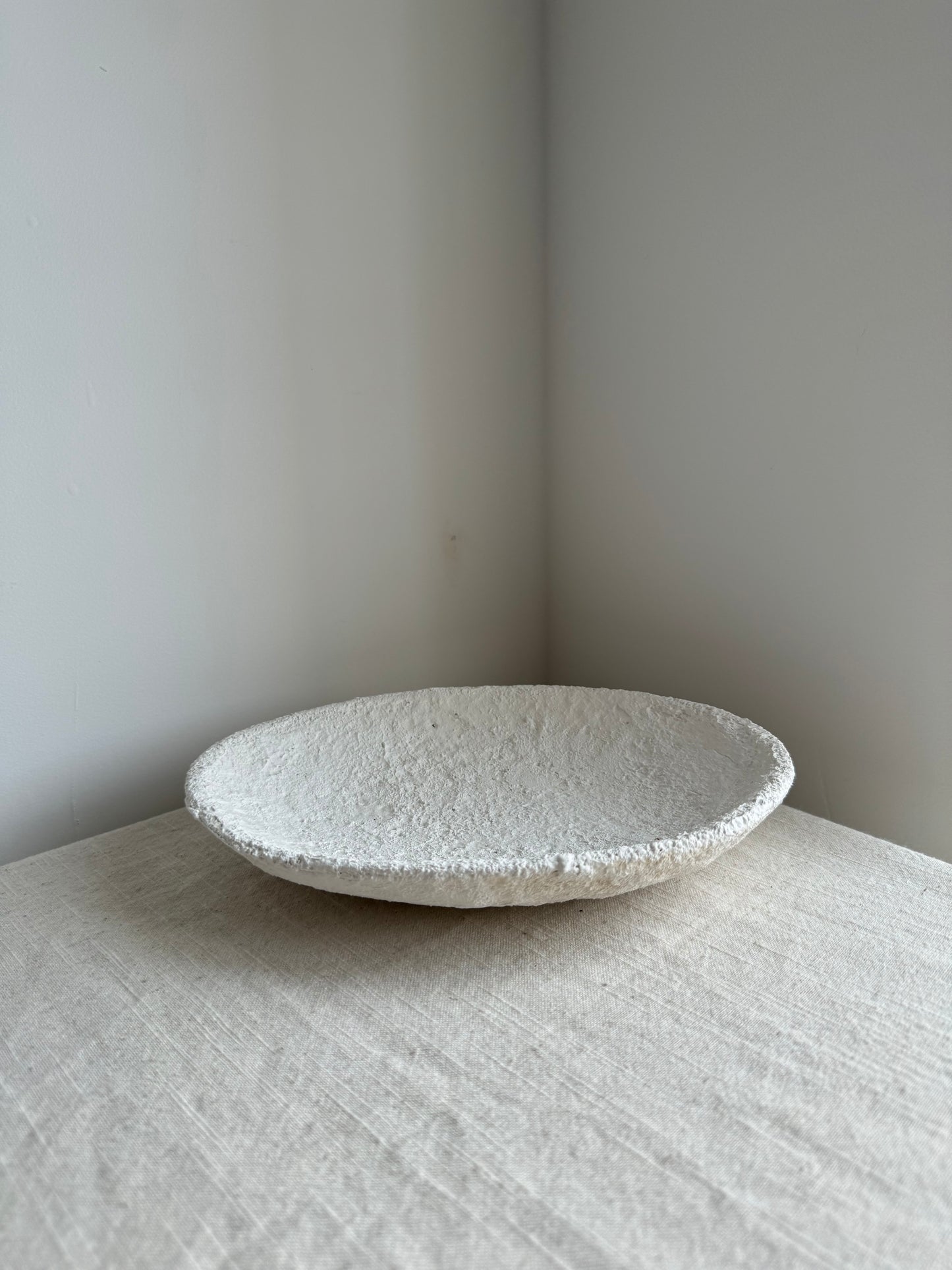 CLOUD  |  white papier mache low decorative bowl