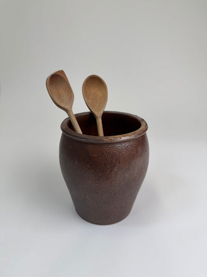 Vintage brown earthenware pot