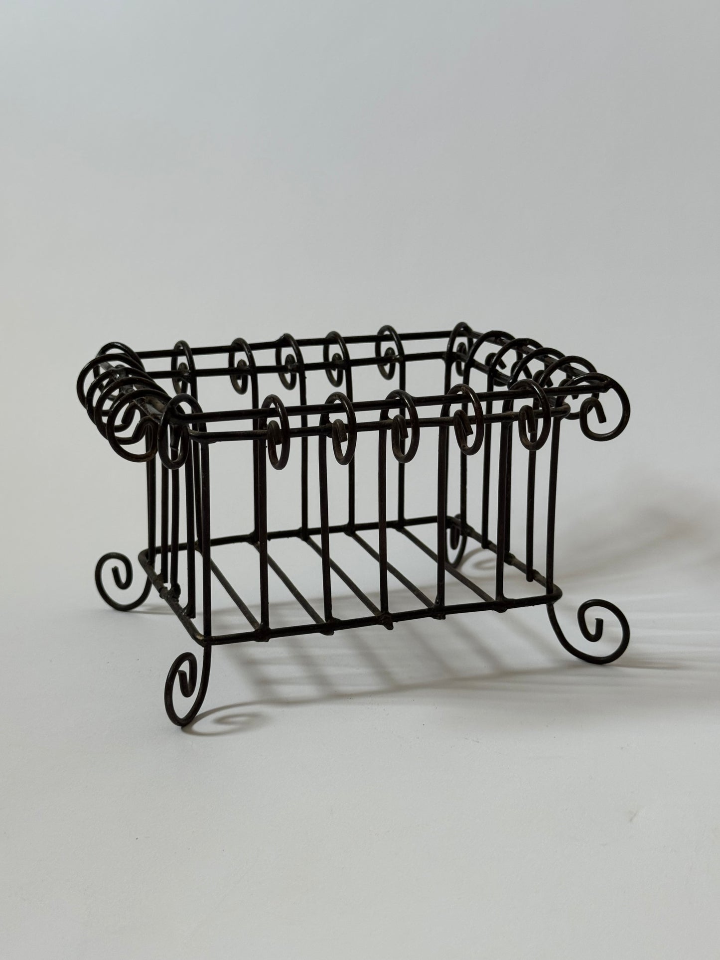 Vintage Wrought Iron Footed Basket