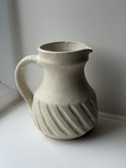 Up-Cycled | Line Detail Cream Rustic Jug