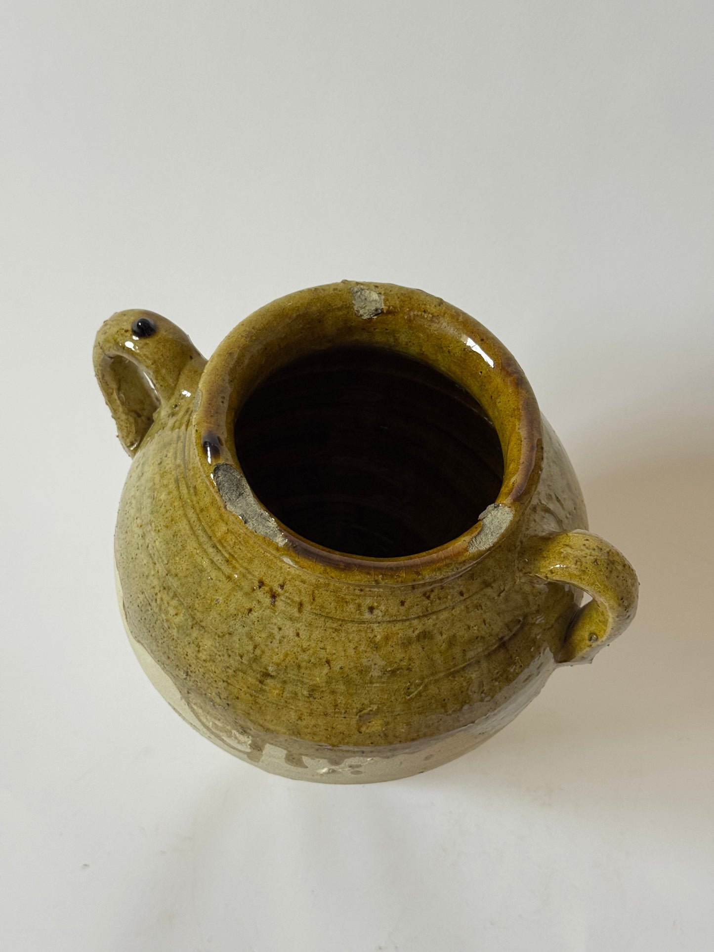 Large Moroccan Olive Glaze Vessel