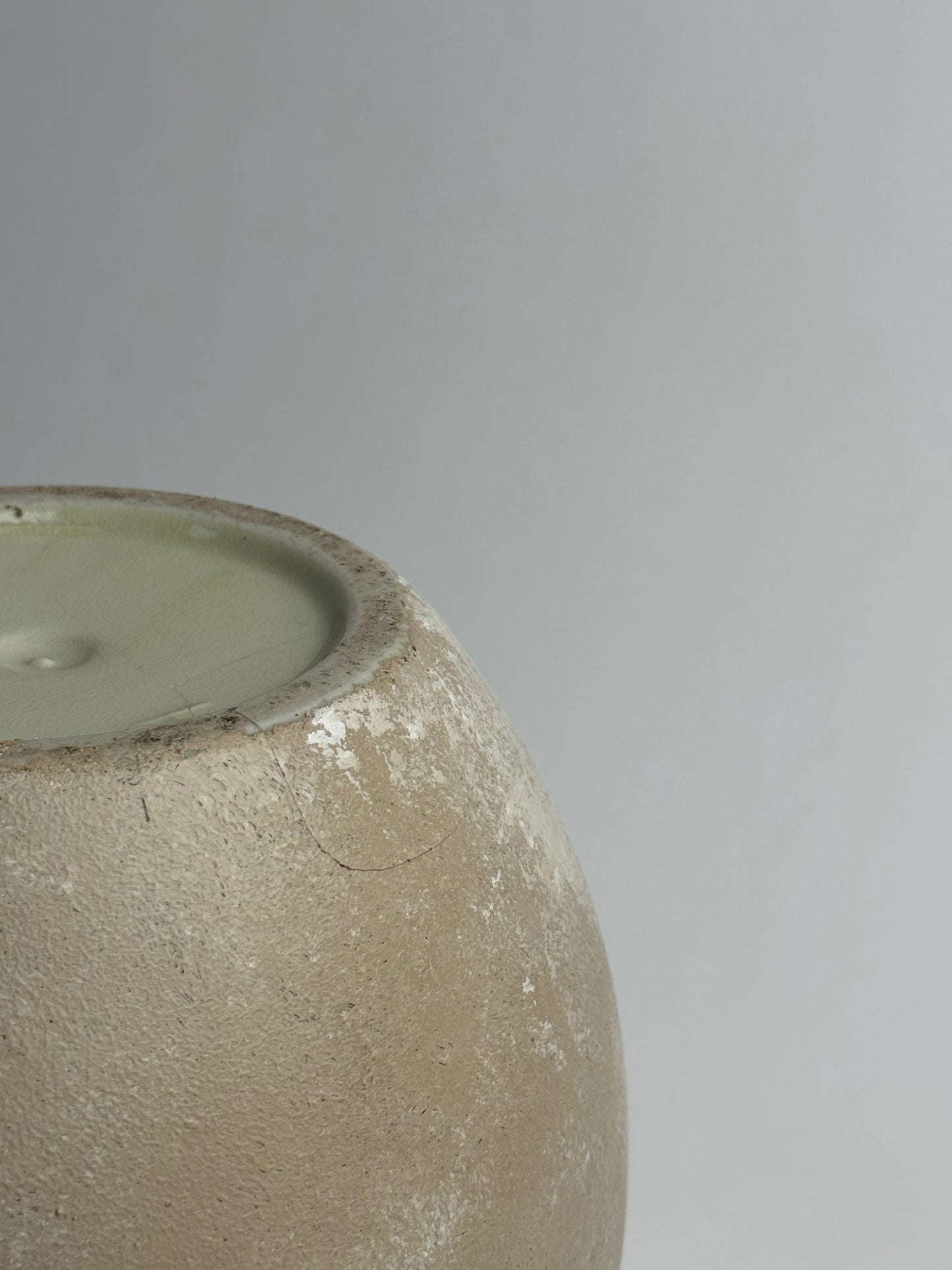 Up-Cycled | Large Rounded Beige Patina Vase