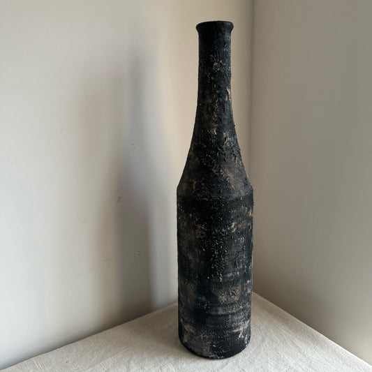 STORM  |  textured black/brown bottle style vase